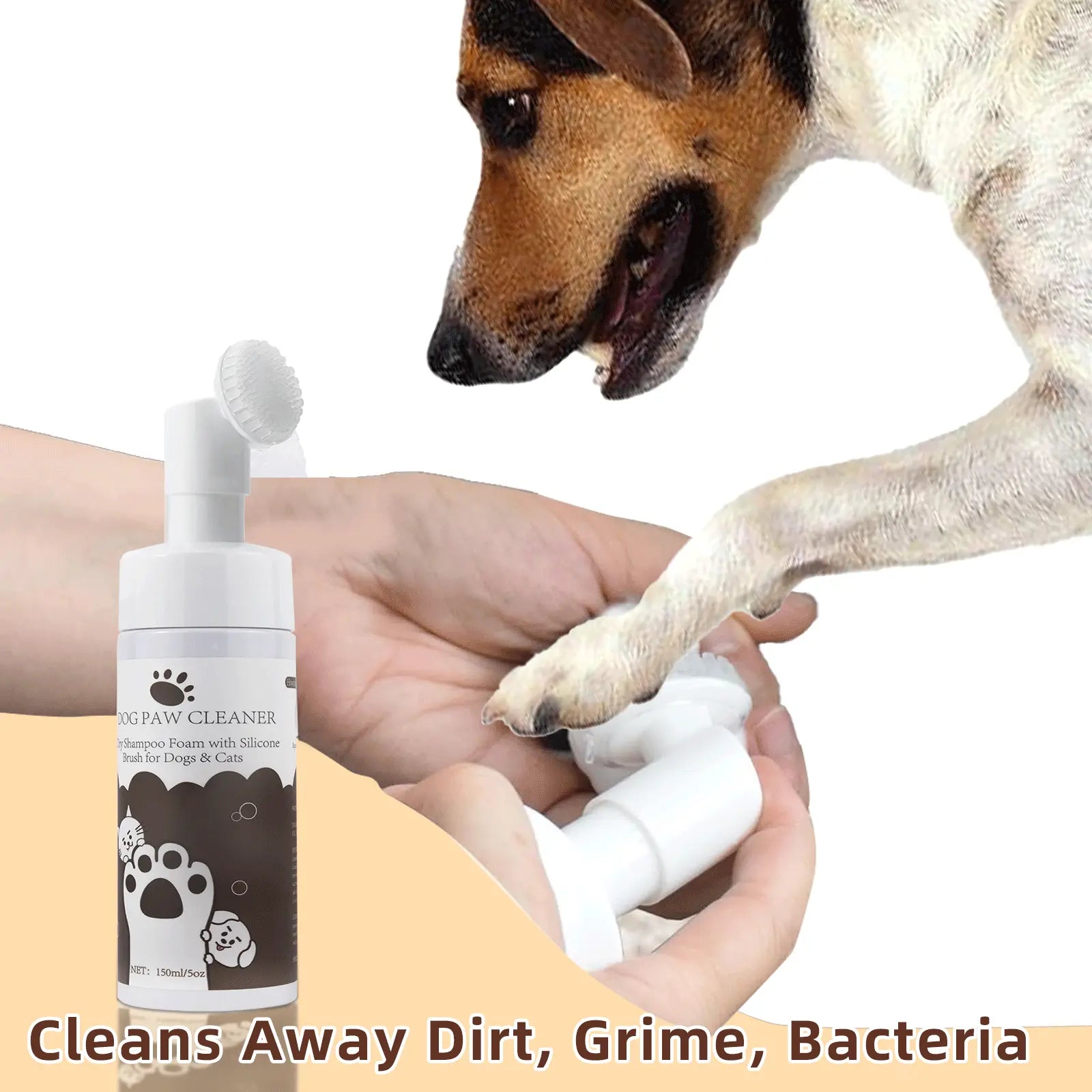 Hundepoterens – skånsom pote-renser uden skylning til hunde og katte (5 oz), samt pote-balm til at hele tørre og sprukne poter og næse.