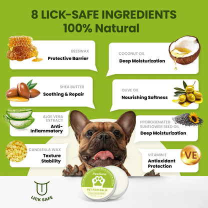 Pawsono pote-balsam til hunde og katte – naturlige ingredienser, sikker at slikke, plejende balsam til hundepoter.