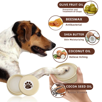Hundepoterens – skånsom pote-renser uden skylning til hunde og katte (5 oz), samt pote-balm til at hele tørre og sprukne poter og næse.